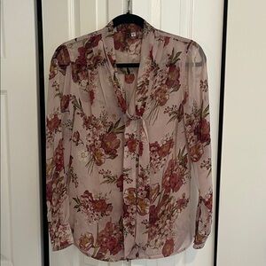 Floral Sheer Blouse - Pink